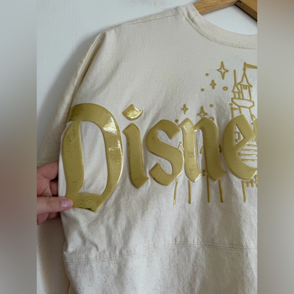 Disneyland Ivory Gold Castle Spirit Jersey size Large AS IS - Picture 5 of 7